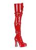 pleaser - ELECTRA3028 Bottes cuissardes à plateforme - Rouge Product image